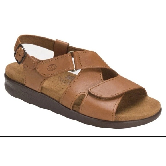 SAS Huggy Womens 11 N Comfort Sandal Adjustable Ankle Strap CARAMEL - Picture 1 of 10